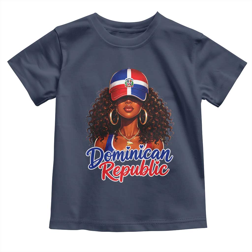 Dominican Republic Princess Toddler T Shirt Melanin Afro Girl Heritage Gift for Black Girls TS10 Navy Print Your Wear