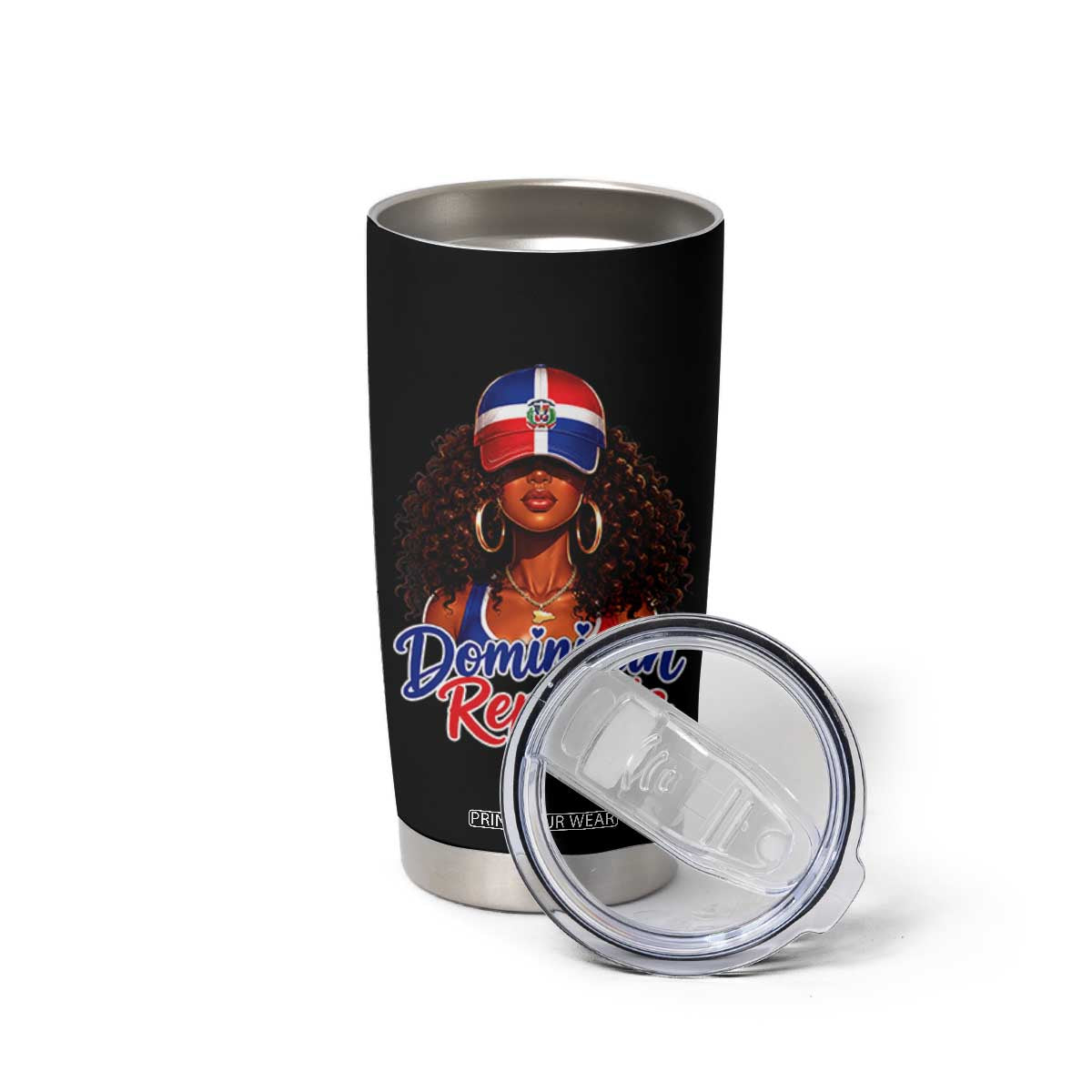Dominican Republic Princess Tumbler Cup Melanin Afro Girl Heritage Gift for Black Girls TS10 Print Your Wear