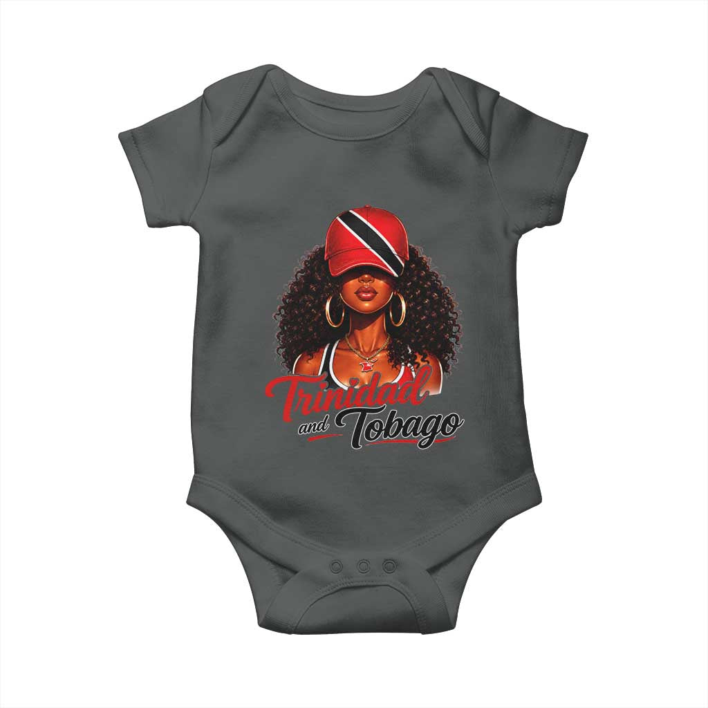 Trinidad and Tobago Afro Girl Baby Onesie Trini Black Queen Caribbean Pride Heritage Gift TS10 Dark Heather Print Your Wear