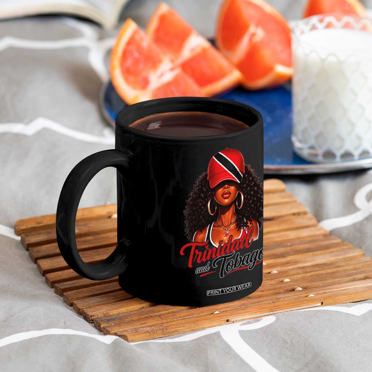 Trinidad and Tobago Afro Girl Coffee Mug Trini Black Queen Caribbean Pride Heritage Gift TS10 Print Your Wear