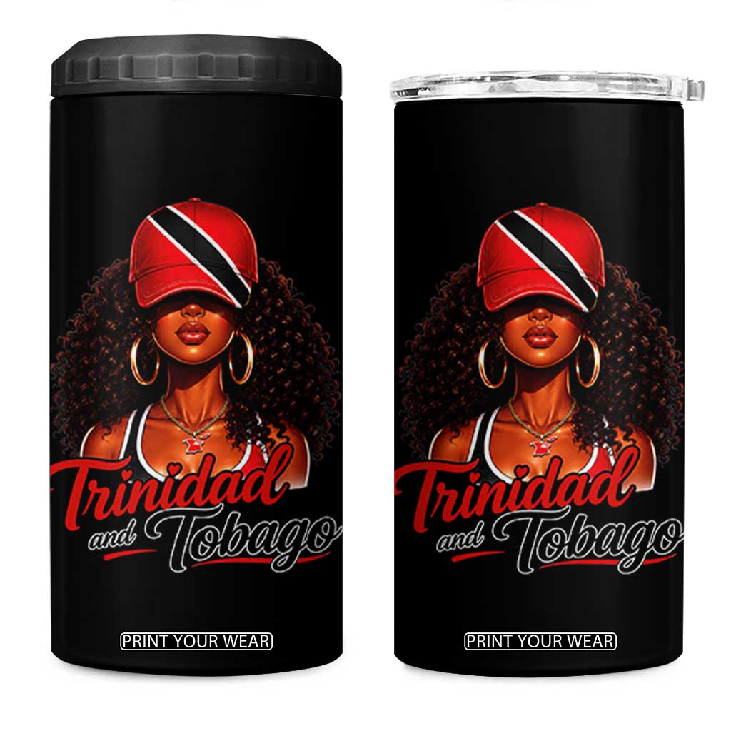 Trinidad and Tobago Afro Girl 4 in 1 Can Cooler Tumbler Trini Black Queen Caribbean Pride Heritage Gift TS10 One Size: 16 oz Black Print Your Wear