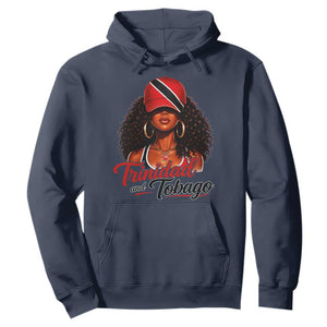 Trinidad and Tobago Afro Girl Hoodie Trini Black Queen Caribbean Pride Heritage Gift TS10 Navy Print Your Wear