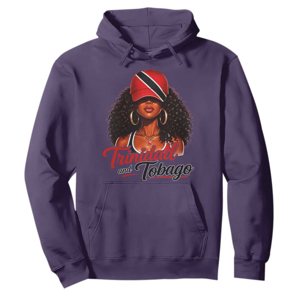 Trinidad and Tobago Afro Girl Hoodie Trini Black Queen Caribbean Pride Heritage Gift TS10 S Purple Print Your Wear