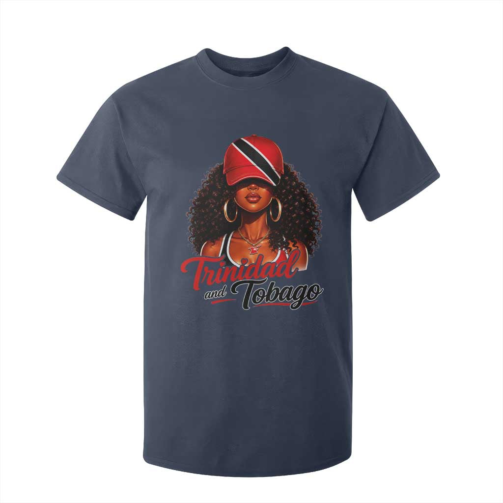 Trinidad and Tobago Afro Girl T Shirt For Kid Trini Black Queen Caribbean Pride Heritage Gift TS10 Navy Print Your Wear
