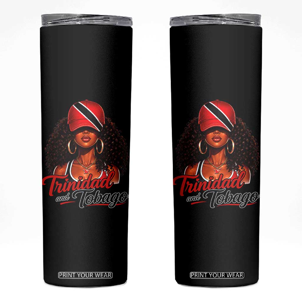 Trinidad and Tobago Afro Girl Skinny Tumbler Trini Black Queen Caribbean Pride Heritage Gift TS10 Black Print Your Wear