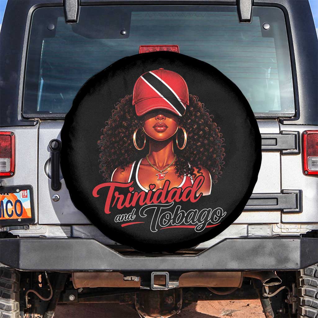Trinidad and Tobago Afro Girl Spare Tire Cover Trini Black Queen Caribbean Pride Heritage Gift TS10 No hole Black Print Your Wear
