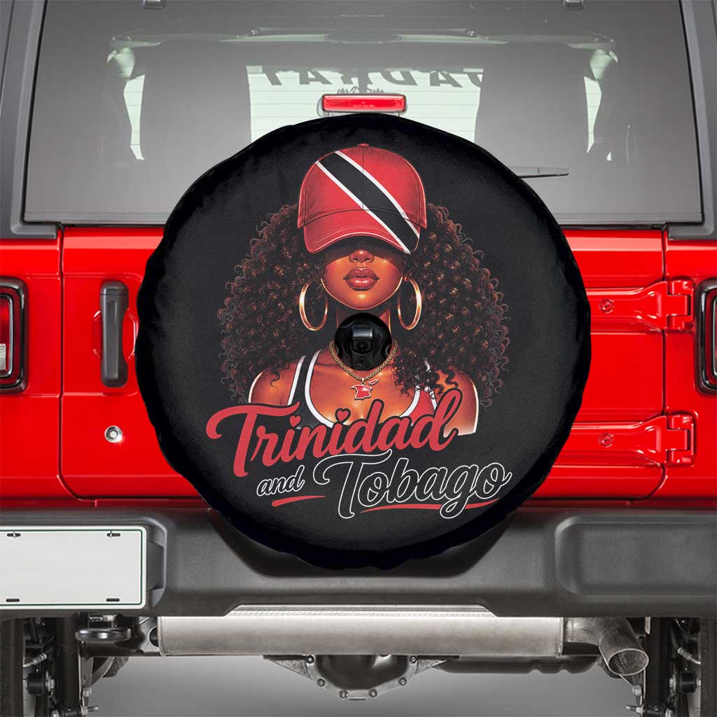 Trinidad and Tobago Afro Girl Spare Tire Cover Trini Black Queen Caribbean Pride Heritage Gift TS10 Black Print Your Wear