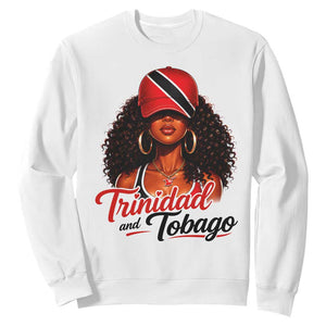 Trinidad and Tobago Afro Girl Sweatshirt Trini Black Queen Caribbean Pride Heritage Gift TS10 White Print Your Wear