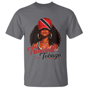 Trinidad and Tobago Afro Girl T Shirt Trini Black Queen Caribbean Pride Heritage Gift TS10 Charcoal Print Your Wear