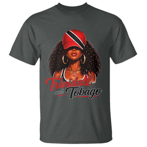Trinidad and Tobago Afro Girl T Shirt Trini Black Queen Caribbean Pride Heritage Gift TS10 Dark Heather Print Your Wear