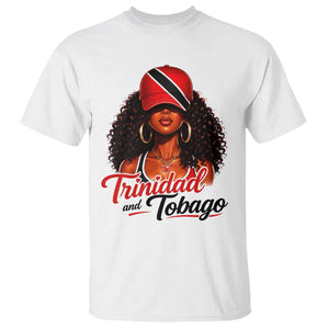 Trinidad and Tobago Afro Girl T Shirt Trini Black Queen Caribbean Pride Heritage Gift TS10 White Print Your Wear