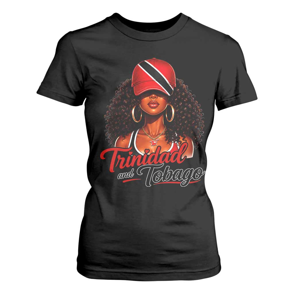 Trinidad and Tobago Afro Girl T Shirt For Women Trini Black Queen Caribbean Pride Heritage Gift TS10 Black Print Your Wear