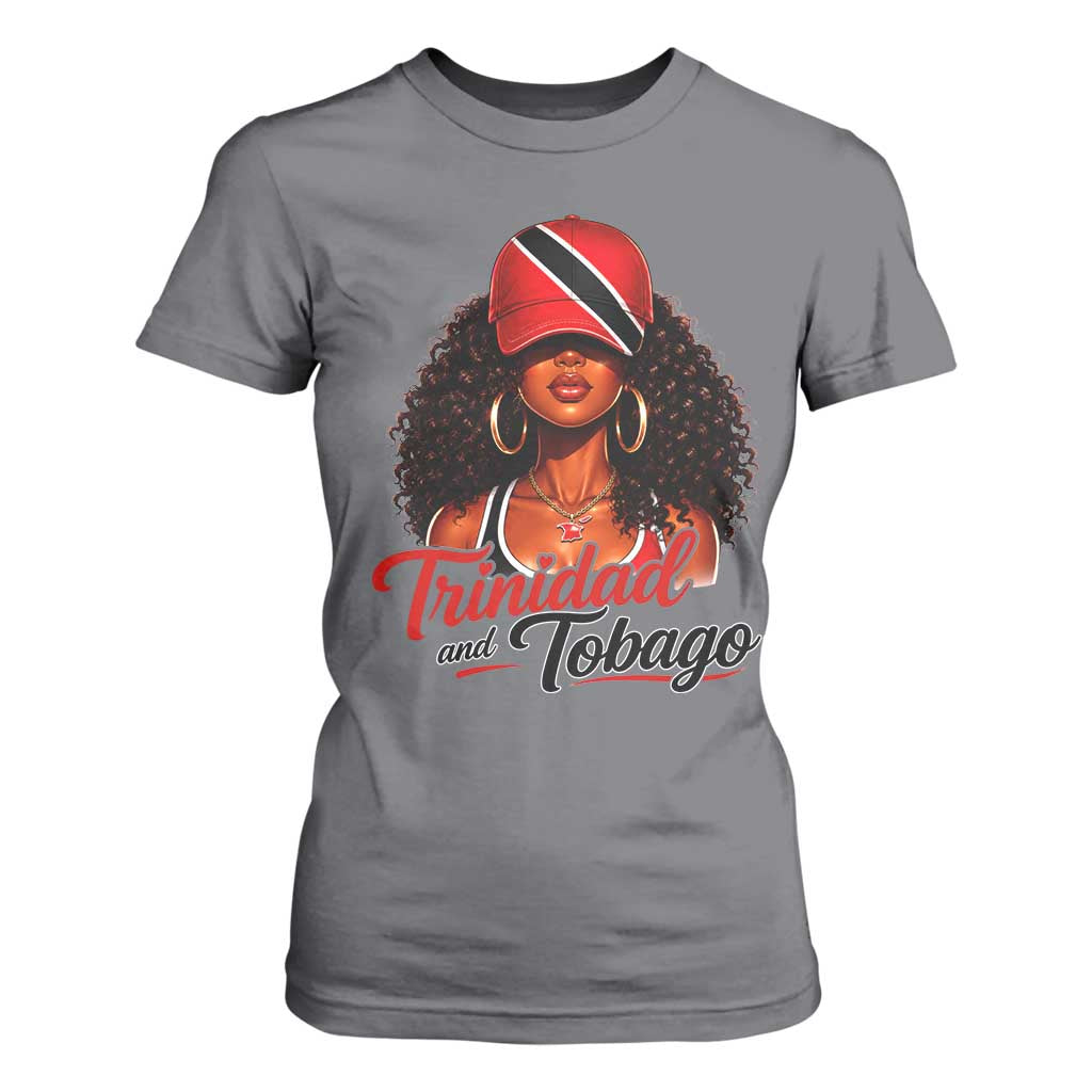 Trinidad and Tobago Afro Girl T Shirt For Women Trini Black Queen Caribbean Pride Heritage Gift TS10 Charcoal Print Your Wear