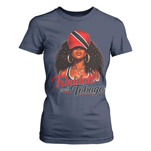 Trinidad and Tobago Afro Girl T Shirt For Women Trini Black Queen Caribbean Pride Heritage Gift TS10 Navy Print Your Wear