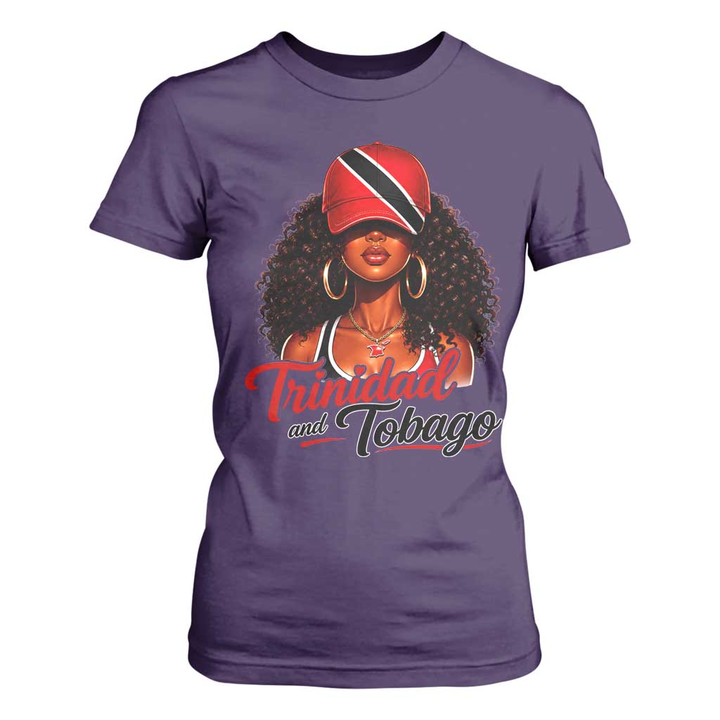 Trinidad and Tobago Afro Girl T Shirt For Women Trini Black Queen Caribbean Pride Heritage Gift TS10 Purple Print Your Wear