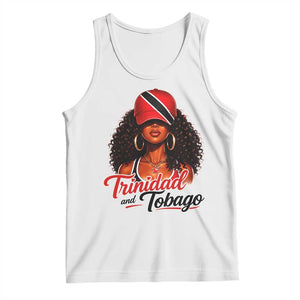 Trinidad and Tobago Afro Girl Tank Top Trini Black Queen Caribbean Pride Heritage Gift TS10 White Print Your Wear