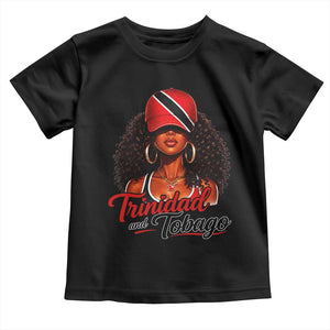 Trinidad and Tobago Afro Girl Toddler T Shirt Trini Black Queen Caribbean Pride Heritage Gift TS10 Black Print Your Wear
