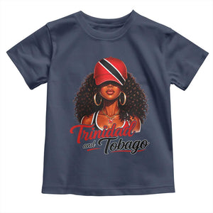 Trinidad and Tobago Afro Girl Toddler T Shirt Trini Black Queen Caribbean Pride Heritage Gift TS10 Navy Print Your Wear