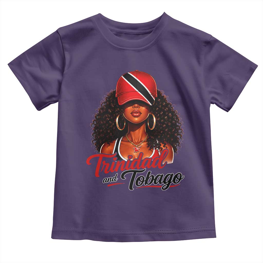 Trinidad and Tobago Afro Girl Toddler T Shirt Trini Black Queen Caribbean Pride Heritage Gift TS10 Purple Print Your Wear