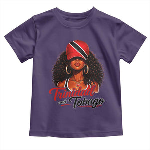 Trinidad and Tobago Afro Girl Toddler T Shirt Trini Black Queen Caribbean Pride Heritage Gift TS10 Purple Print Your Wear