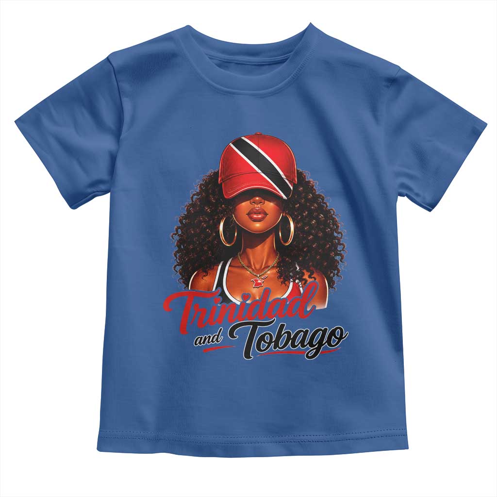 Trinidad and Tobago Afro Girl Toddler T Shirt Trini Black Queen Caribbean Pride Heritage Gift TS10 Royal Blue Print Your Wear