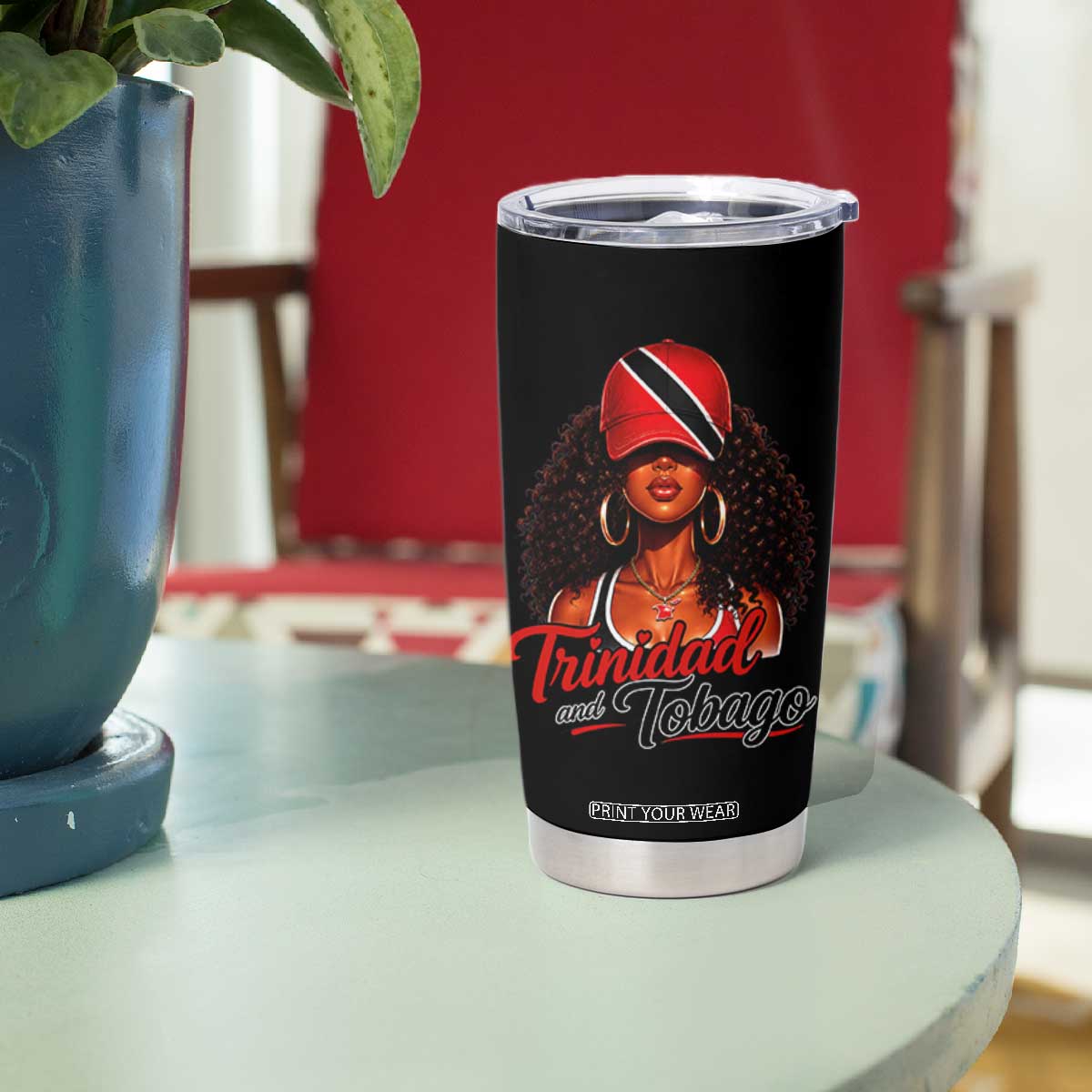 Trinidad and Tobago Afro Girl Tumbler Cup Trini Black Queen Caribbean Pride Heritage Gift TS10 Print Your Wear