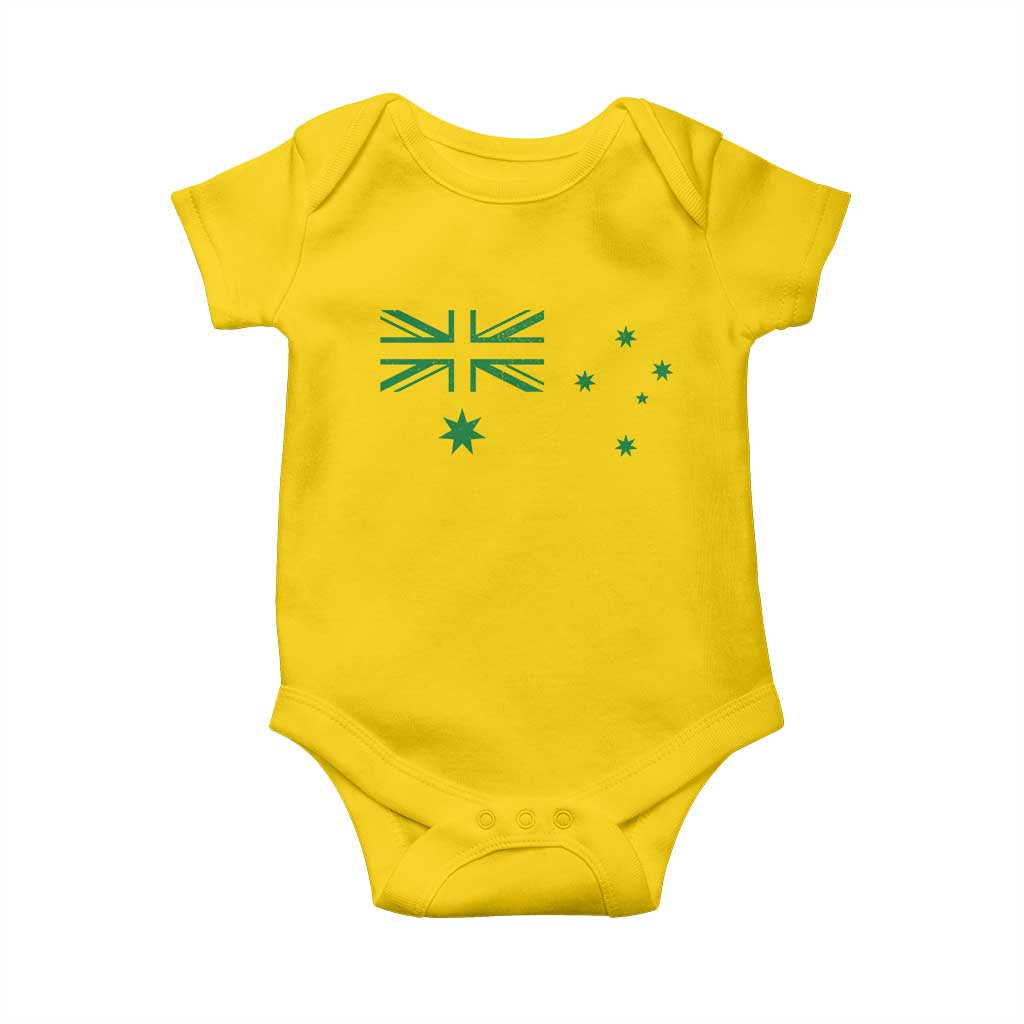 Green Australian Flag Baby Onesie Australia Patriotic Country Pride Monochrome Minimalist Graphic TS10 Daisy Print Your Wear