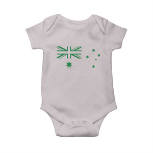 Green Australian Flag Baby Onesie Australia Patriotic Country Pride Monochrome Minimalist Graphic