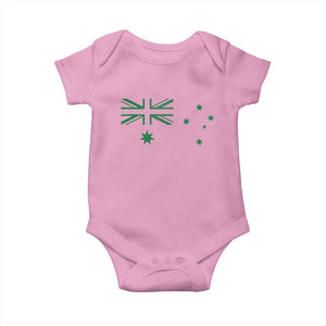 Green Australian Flag Baby Onesie Australia Patriotic Country Pride Monochrome Minimalist Graphic
