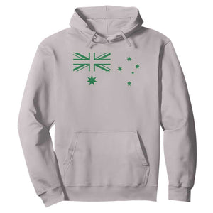 Green Australian Flag Hoodie Australia Patriotic Country Pride Monochrome Minimalist Graphic