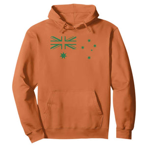 Green Australian Flag Hoodie Australia Patriotic Country Pride Monochrome Minimalist Graphic