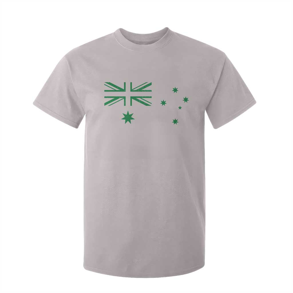 Green Australian Flag T Shirt For Kid Australia Patriotic Country Pride Monochrome Minimalist Graphic