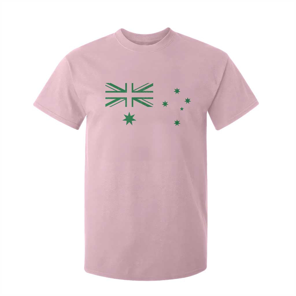 Green Australian Flag T Shirt For Kid Australia Patriotic Country Pride Monochrome Minimalist Graphic