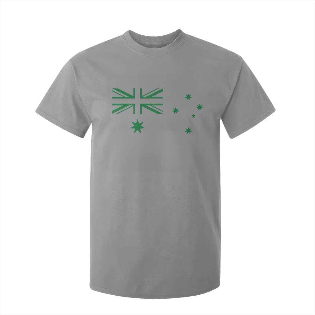 Green Australian Flag T Shirt For Kid Australia Patriotic Country Pride Monochrome Minimalist Graphic