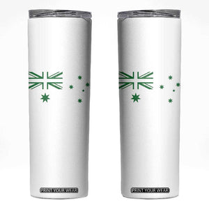 Green Australian Flag Skinny Tumbler Australia Patriotic Country Pride Monochrome Minimalist Graphic