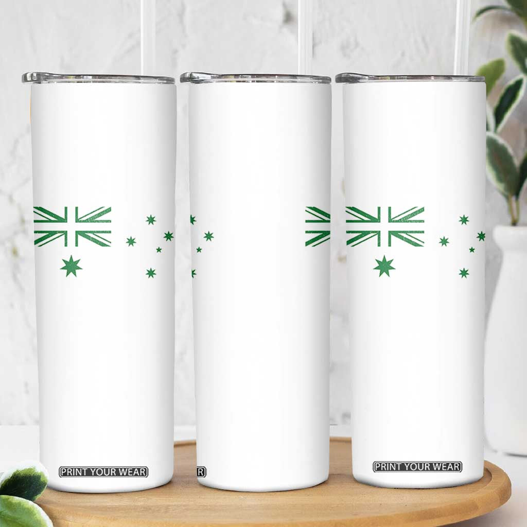 Green Australian Flag Skinny Tumbler Australia Patriotic Country Pride Monochrome Minimalist Graphic