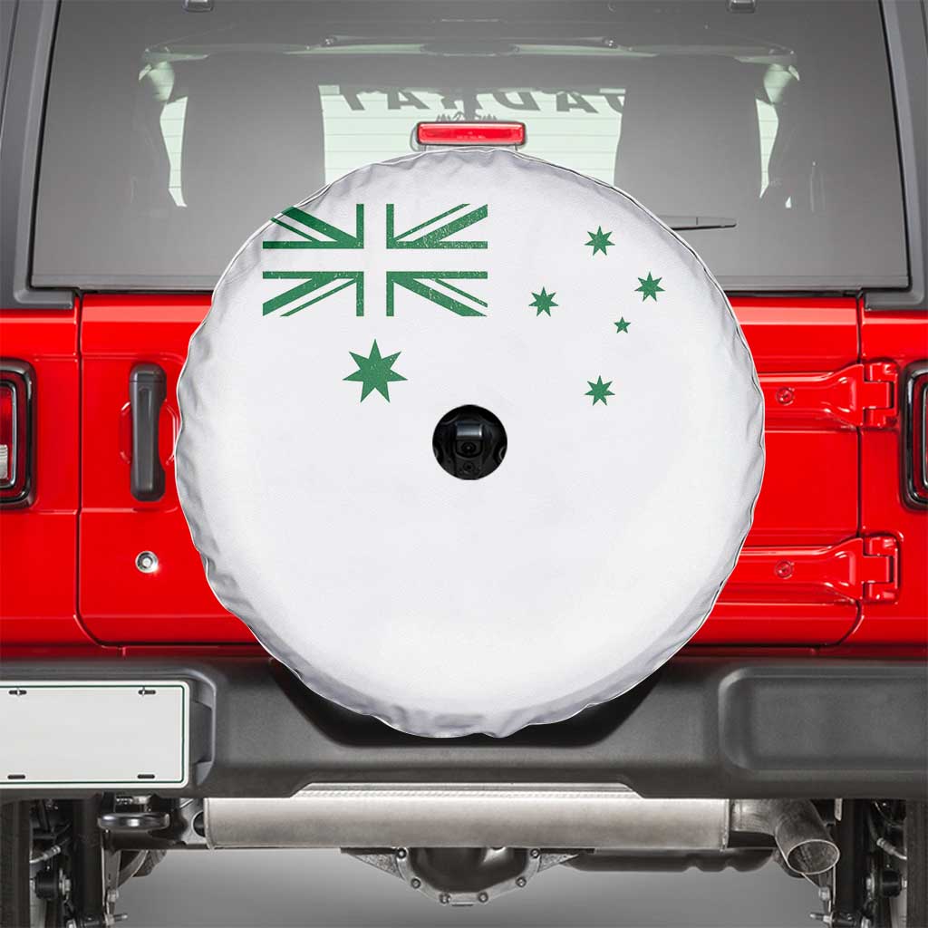Green Australian Flag Spare Tire Cover Australia Patriotic Country Pride Monochrome Minimalist Graphic