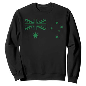 Green Australian Flag Sweatshirt Australia Patriotic Country Pride Monochrome Minimalist Graphic