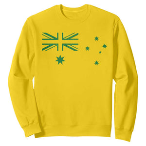 Green Australian Flag Sweatshirt Australia Patriotic Country Pride Monochrome Minimalist Graphic