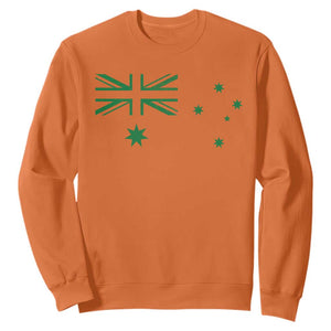 Green Australian Flag Sweatshirt Australia Patriotic Country Pride Monochrome Minimalist Graphic