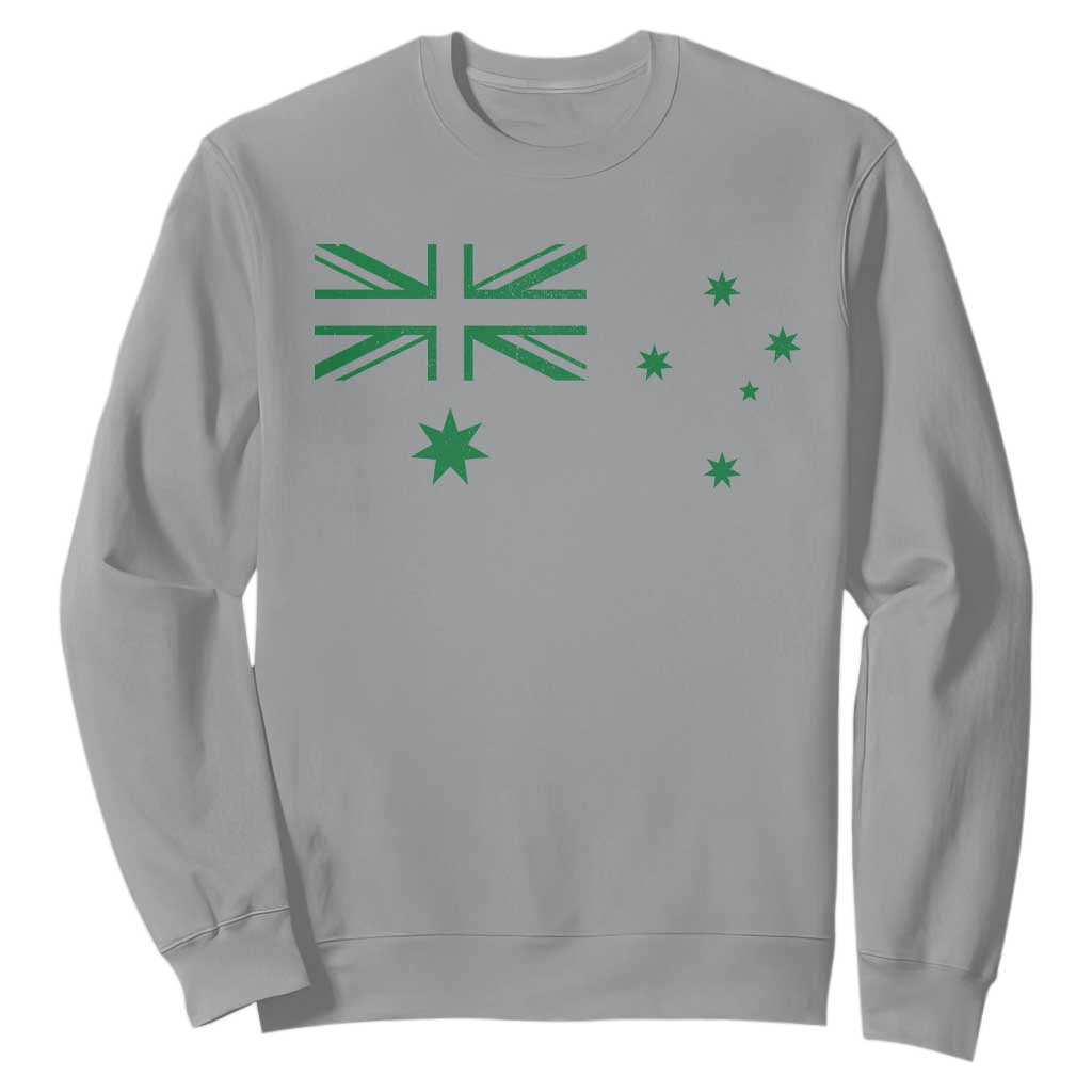 Green Australian Flag Sweatshirt Australia Patriotic Country Pride Monochrome Minimalist Graphic