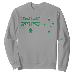 Green Australian Flag Sweatshirt Australia Patriotic Country Pride Monochrome Minimalist Graphic