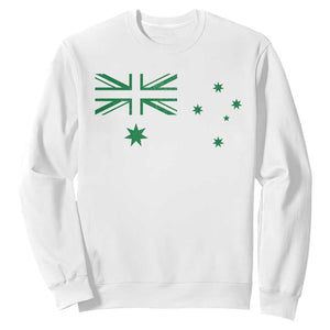 Green Australian Flag Sweatshirt Australia Patriotic Country Pride Monochrome Minimalist Graphic