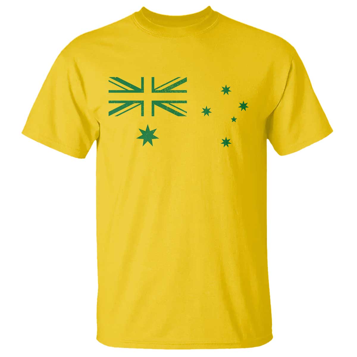 Green Australian Flag T Shirt Australia Patriotic Country Pride Monochrome Minimalist Graphic