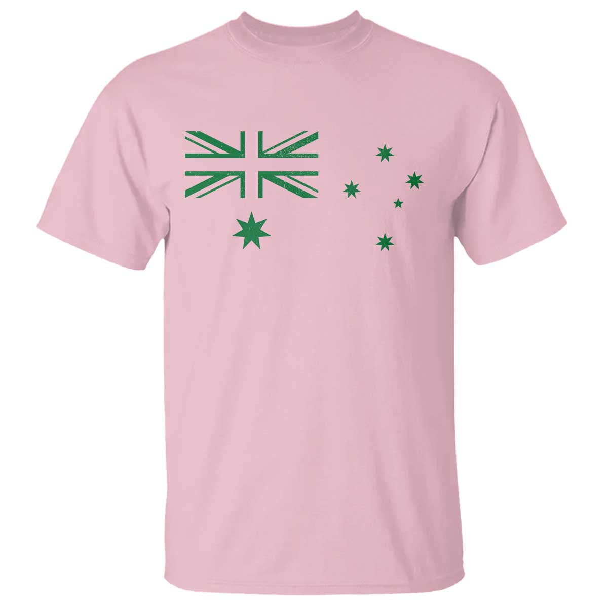 Green Australian Flag T Shirt Australia Patriotic Country Pride Monochrome Minimalist Graphic