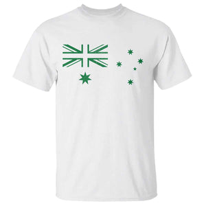 Green Australian Flag T Shirt Australia Patriotic Country Pride Monochrome Minimalist Graphic