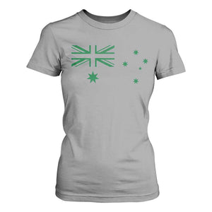 Green Australian Flag T Shirt For Women Australia Patriotic Country Pride Monochrome Minimalist Graphic