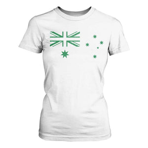 Green Australian Flag T Shirt For Women Australia Patriotic Country Pride Monochrome Minimalist Graphic