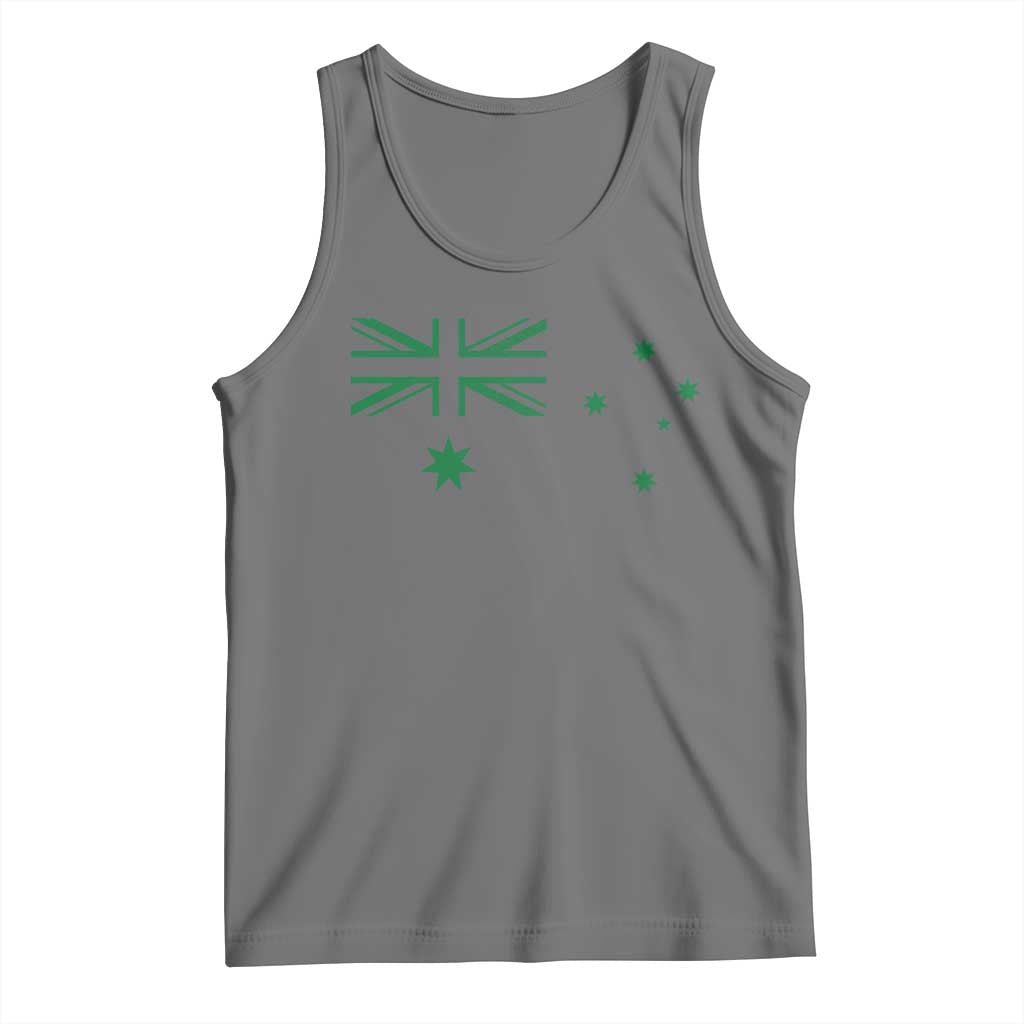 Green Australian Flag Tank Top Australia Patriotic Country Pride Monochrome Minimalist Graphic