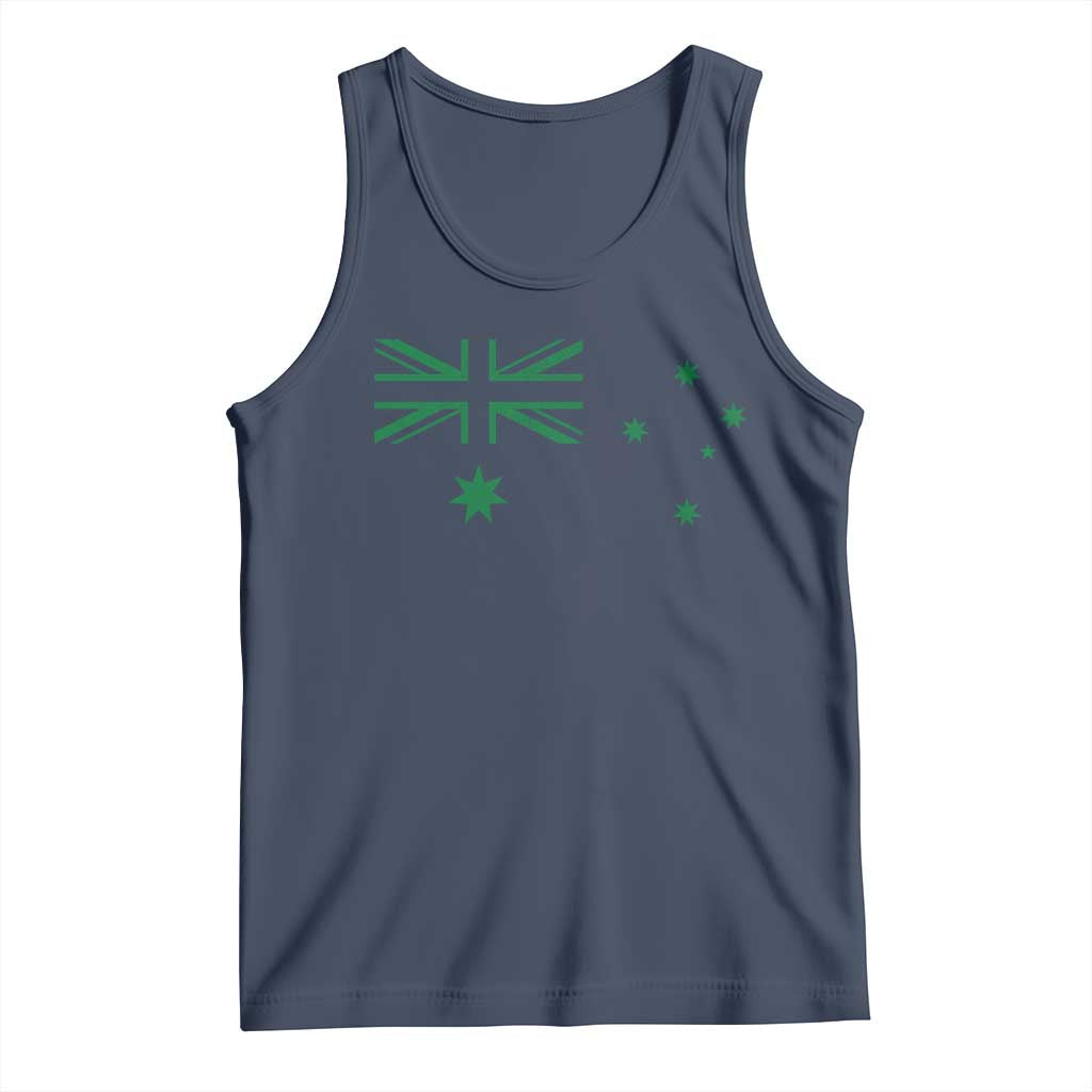 Green Australian Flag Tank Top Australia Patriotic Country Pride Monochrome Minimalist Graphic